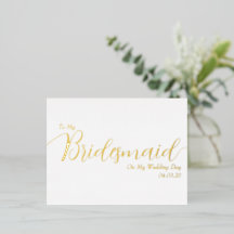 Aan mijn bruidsmeisje op mijn trouwdag Elegant Sch