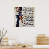 Aan mijn Cadeau van de vrouw | Cadeau liefdesoffer Poster (Keuken)