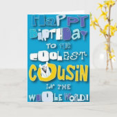 AAN MIJN "COUSIN" OP ****JE VERJAARDAG***** KAART (Gele Bloem)