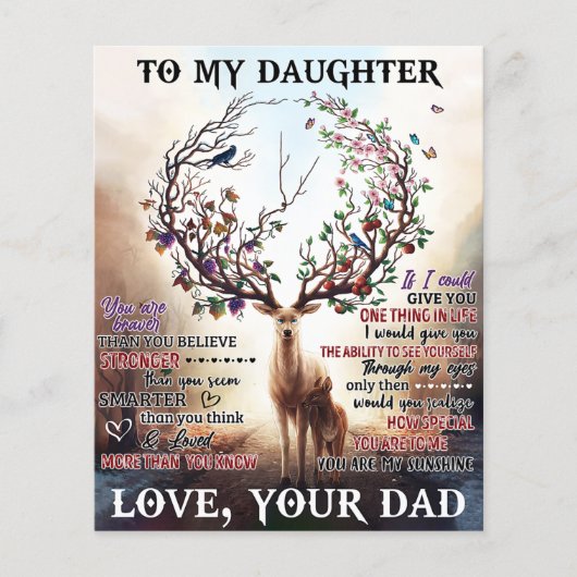 Aan mijn Deer Daughter Gift, Daughter Birthday Gif Flyer (Voorkant)