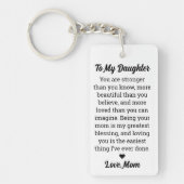 Aan mijn dochter aangepaste foto en oprechte boods sleutelhanger (Voorkant)