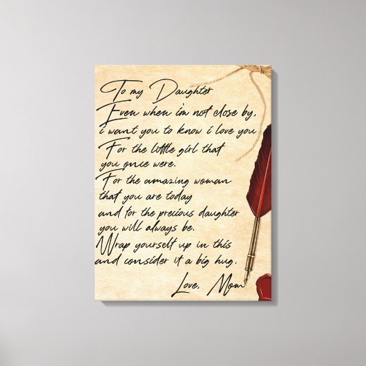 Aan mijn dochter Birthday Gift, Cute Mam Baby Gift Canvas Afdruk (Voorkant)