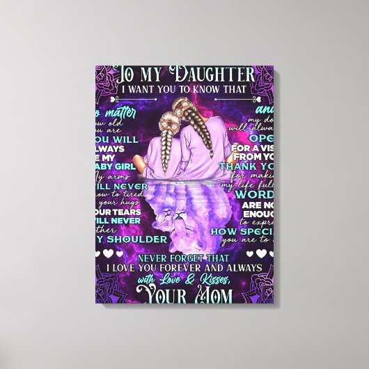 Aan mijn dochter Birthday Gift, Cute Mam Baby Gift Canvas Afdruk (Voorkant)