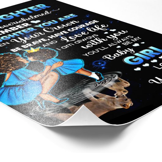 Aan mijn dochter Birthday Gift, Cute Mam Baby Gift Foto Afdruk (Hoek)