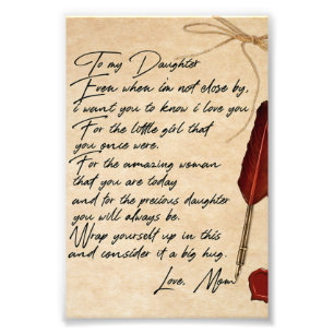 Aan mijn dochter Birthday Gift, Cute Mam Baby Gift Foto Afdruk