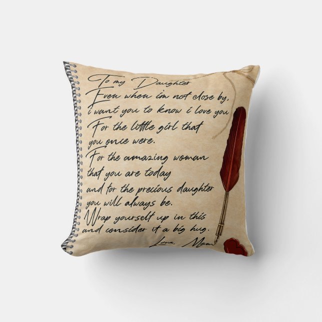 Aan mijn dochter Birthday Gift, Cute Mam Baby Gift Kussen (Voorkant)
