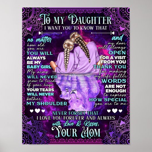 Aan mijn dochter Birthday Gift, Cute Mam Baby Gift Poster (Voorkant)