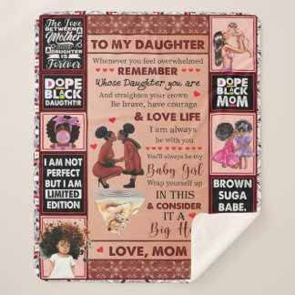 Aan mijn dochter Birthday Gift, Cute Mam Baby Gift Sherpa Deken