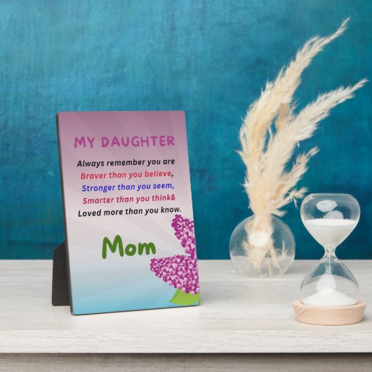 Aan mijn dochter cadeau, liefde, typografie fotoplaat (Zijkant)