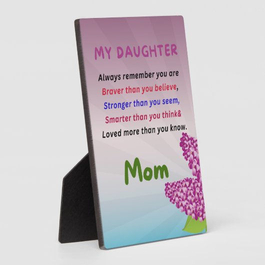 Aan mijn dochter cadeau, liefde, typografie fotoplaat (Zijkant)