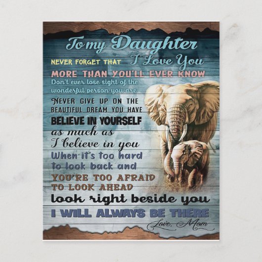 Aan mijn dochter, Cadeau voor kind, Brief aan doch Flyer (Voorkant)