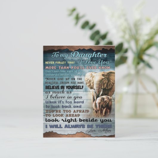 Aan mijn dochter, Cadeau voor kind, Brief aan doch Kaart (Staand voorkant)