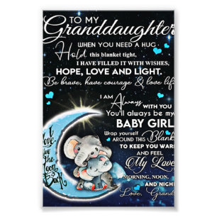 Aan mijn dochter Elephant Birthday Gift, Baby Gift Foto Afdruk
