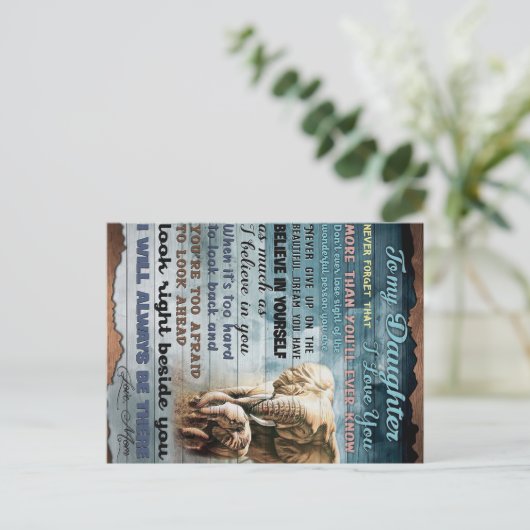 Aan mijn dochter Funny Gift | Cadeau gezin Aankondigingskaart (Staand voorkant)