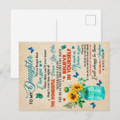 Aan mijn dochter Gift, Butterfly Lover, Sunflower  Aankondigingskaart (Voorkant / Achterkant)