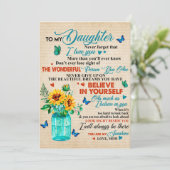 Aan mijn dochter Gift, Butterfly Lover, Sunflower  Feestdagenkaart (Staand voorkant)