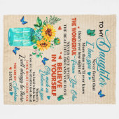 Aan mijn dochter Gift, Butterfly Lover, Sunflower  Fleece Deken (Voorkant (Horizontaal))