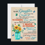 Aan mijn dochter Gift, Butterfly Lover, Sunflower  Kaart<br><div class="desc">Aan mijn dochter Gift,  Butterfly Lover,  Sunflower Gift - Dit is een prachtig cadeau voor je familie,  je vriend in alle gevallen,  zoals huisopwarming,  verjaardag,  nieuw thuis - Het kan gebruikt worden voor huisbedrog,  je huis mooier maken!</div>