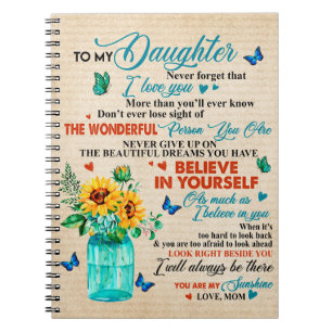 Aan mijn dochter Gift, Butterfly Lover, Sunflower  Notitieboek