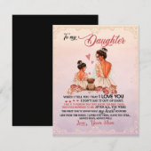 Aan mijn dochter Gift, dochter en mam, liefdesbrie Kaart (Voorkant / Achterkant)