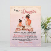 Aan mijn dochter Gift, dochter en mam, liefdesbrie Menu (Staand voorkant)