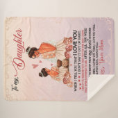 Aan mijn dochter Gift, dochter en mam, liefdesbrie Sherpa Deken (Voorkant (horizontaal))