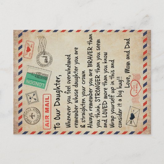 Aan mijn dochter Gift, liefdesbrief aan onze docht Aankondigingskaart (Voorkant)