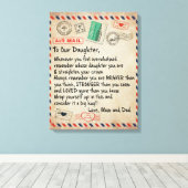 Aan mijn dochter Gift, liefdesbrief aan onze docht Canvas Afdruk (Insitu (Houten vloer))