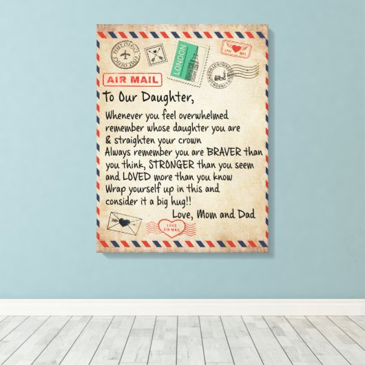 Aan mijn dochter Gift, liefdesbrief aan onze docht Canvas Afdruk (Insitu (Houten vloer))