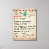 Aan mijn dochter Gift, liefdesbrief aan onze docht Canvas Afdruk (Voorkant)