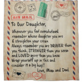 Aan mijn dochter Gift, liefdesbrief aan onze docht Douchegordijn (Voorkant)