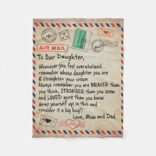 Aan mijn dochter Gift, liefdesbrief aan onze docht Fleece Deken