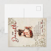 Aan mijn dochter Gift, liefdesbrief dochter en moe Aankondigingskaart (Voorkant / Achterkant)