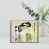 Aan mijn dochter Gift, liefdesbrief dochter en moe Aankondigingskaart (Staand voorkant)