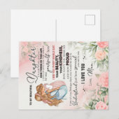 Aan mijn dochter Gift, liefdesbrief dochter en moe Briefkaart (Voorkant / Achterkant)