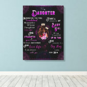 Aan mijn dochter Gift, liefdesbrief dochter en moe Canvas Afdruk (Insitu (Houten vloer))