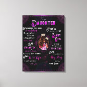 Aan mijn dochter Gift, liefdesbrief dochter en moe Canvas Afdruk (Voorkant)