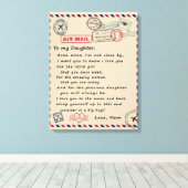 Aan mijn dochter Gift, liefdesbrief dochter en moe Canvas Afdruk (Insitu (Houten vloer))