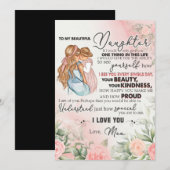 Aan mijn dochter Gift, liefdesbrief dochter en moe Feestdagenkaart (Voorkant / Achterkant)