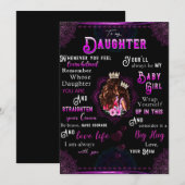 Aan mijn dochter Gift, liefdesbrief dochter en moe Feestdagenkaart (Voorkant / Achterkant)