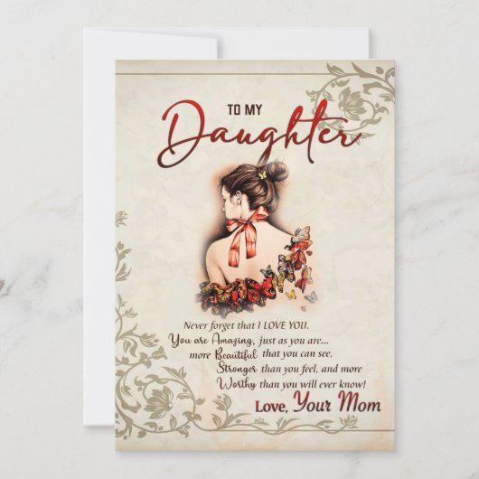 Aan mijn dochter Gift, liefdesbrief dochter en moe Feestdagenkaart (Voorkant)