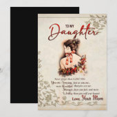 Aan mijn dochter Gift, liefdesbrief dochter en moe Feestdagenkaart (Voorkant / Achterkant)