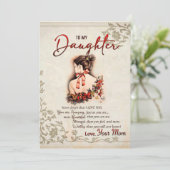 Aan mijn dochter Gift, liefdesbrief dochter en moe Feestdagenkaart (Staand voorkant)