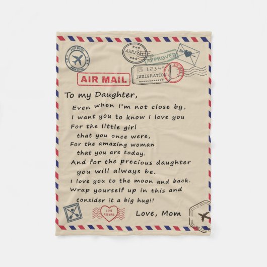 Aan mijn dochter Gift, liefdesbrief dochter en moe Fleece Deken (Voorkant)