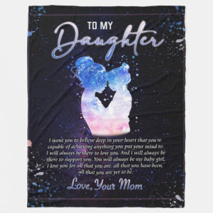Aan mijn dochter Gift, liefdesbrief dochter en moe Fleece Deken