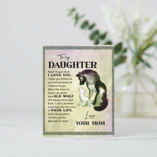 Aan mijn dochter Gift, liefdesbrief dochter en moe Kaart (Staand voorkant)