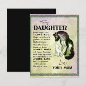 Aan mijn dochter Gift, liefdesbrief dochter en moe Kaart (Voorkant / Achterkant)