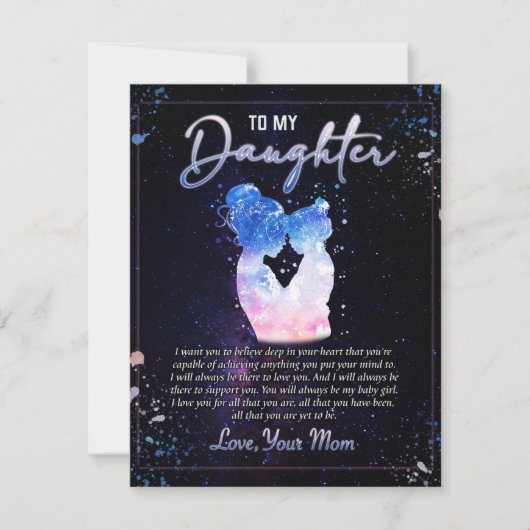 Aan mijn dochter Gift, liefdesbrief dochter en moe Kaart (Voorkant)