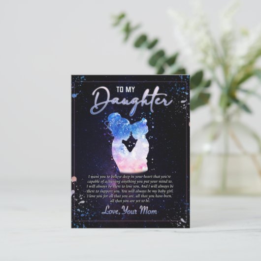 Aan mijn dochter Gift, liefdesbrief dochter en moe Kaart (Staand voorkant)