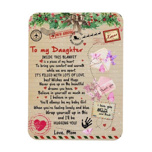 Aan mijn dochter Gift, liefdesbrief dochter en moe Magneet (Verticaal)